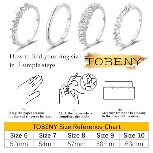 TOBENY Stackable Gold Rings for Women Non Tarnish Dainty 14K Gold Plated Stacking Cubic Zirconia Thumb Ring Set Trendy Statement Promise Wedding Bands Engagement Rings for Women Size 6 7 8 9 10 - color: 02-4Pcs Silver Stacking Rings