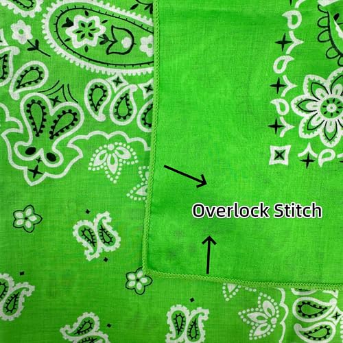 Bandana Single Pack Soft Thin 27 inch Cotton Paisley Extra Large Headwear - color: Green