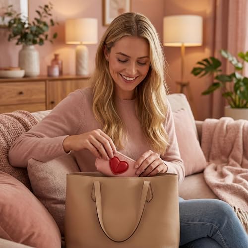 Red Heart Design Small Coin Purse - Cute Compact Keychain Change Purse Soft Leather Wallet with Zipper for Women (Pink) - color: Pink