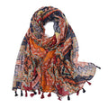 Yeieeo Boho Scarf for Women Lightweight Floral Printed Scarf Fall Winter Fashion Fringed Shawl - color: Floral 12