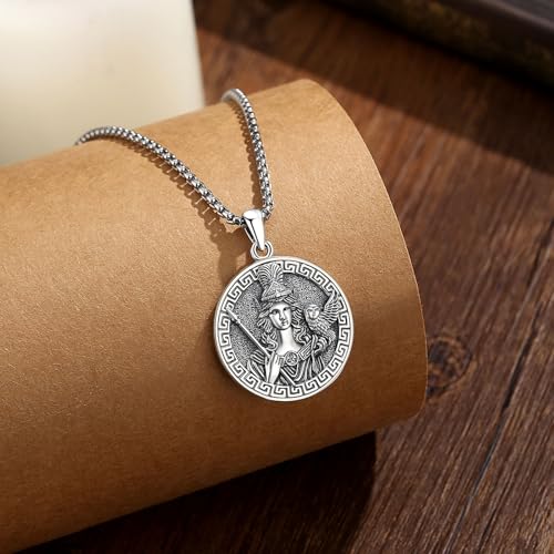 INFUSEU Mystical Hecate Triple Moon Goddess Necklaces, Divine Feminine Protection Gifts - style: Athena the Wise