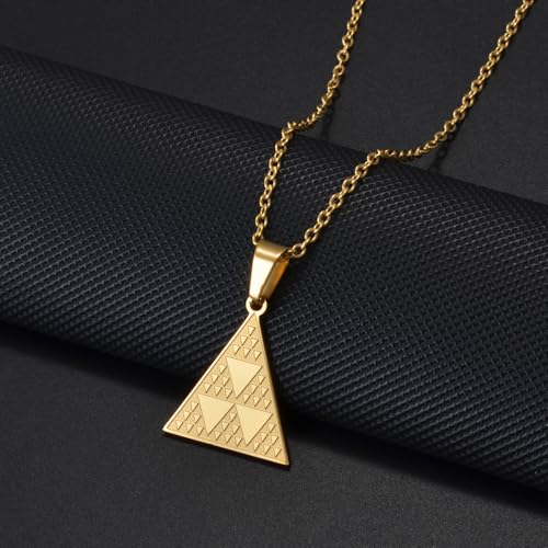 Pintadera Canaria Spain Traditional Ethnic Symbols Pendant Necklaces For Woman Jewelry - color: Gold Color 3