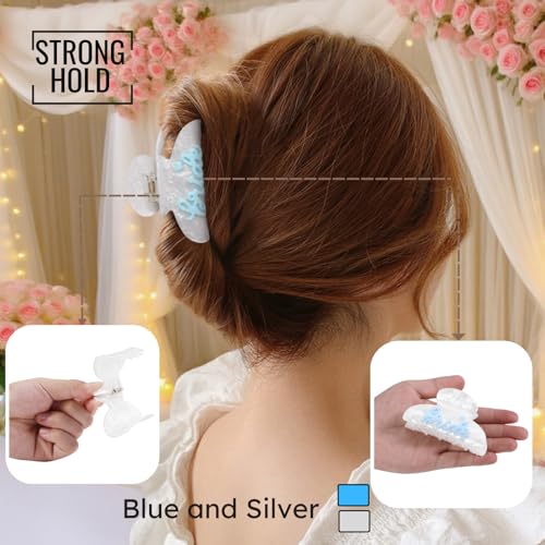 2PCS Bride Hair Clips for Women – Blue Letter Hair Accessories with Rhinestone, Bachelorette Party Bridal Shower Gifts, Trendy Handmade Look Unique Wedding Claw Clips - color: Bride Pink and White