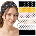 Waliah 6 Pcs Polka Dot Headband Cute Headbands for Women Soft Head Bands for Women's Hair Non Slip Headbands - color: Polka Dot