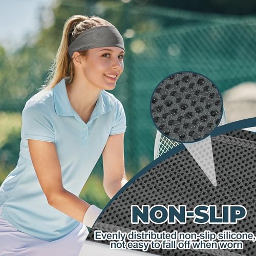 Sukeen Cooling Headbands for Women, Instant Cooling Moisture Wicking Non-Slip Sweatbands for Women Running Fitness Yoga - color: Black/Dark Gray/Gray/Rose Red/Blue
