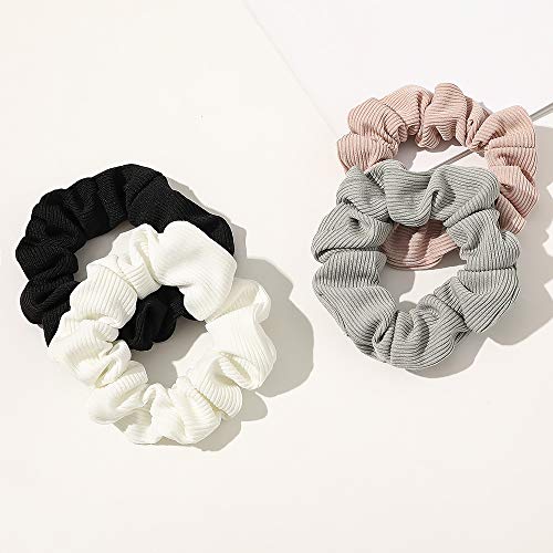 Scrunchies Hair Ties Scrunchy for Women Girls Cute Hairties for Thick Curl Hair No Crease Hair Accessories Soft Ropes Ponytail Holder No Hurt Your Hair 4FBHHCQ-001 - color: 4FBHHCQ-001