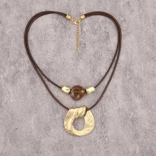 Chunky Necklace for Women Boho Pendant Necklace Statement Western Choker Necklaces for Women Vintage Bohemian Jewelry - style: Bohemian Boho Necklace