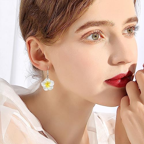 4 Pairs Tropical Bohemian Dangle Earrings For Women Hawaii Plant Daisy Flower Drop Earrings Set - color: style-1