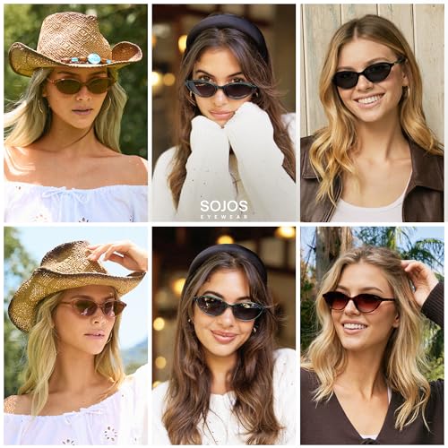SOJOS Trendy Polarized Oval Sunglasses for Women Retro Chic 90s Shades Lightweight Sunnies SJ2656 - color: Brown Tortoise Frame Brown Grading Lens