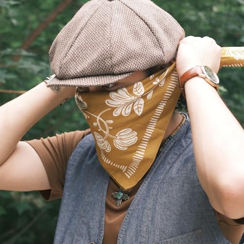22"x22" Multi-Purpose 100% Cotton Bandana Face Mask(3-Pack) - color: Nature Assorted