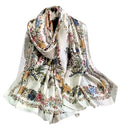 Acotavie Scarfs for Women Dressy Fashion Scarves Long Floral Pattern Scarf Lightweight Sunscreen Shawls - color: C030