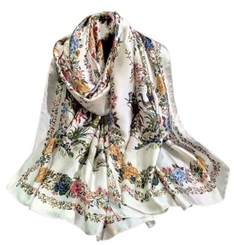 Acotavie Scarfs for Women Dressy Fashion Scarves Long Floral Pattern Scarf Lightweight Sunscreen Shawls - color: C030