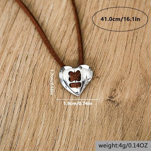 Boho Outfits for Women Boho Necklaces Country Concert Outfits Nashville Western Jewelry Choker Necklaces Long Leather Necklace Western Dress Jewelry Country Cowgirl Accessories Gifts - color: Z：Weave Heart Choker