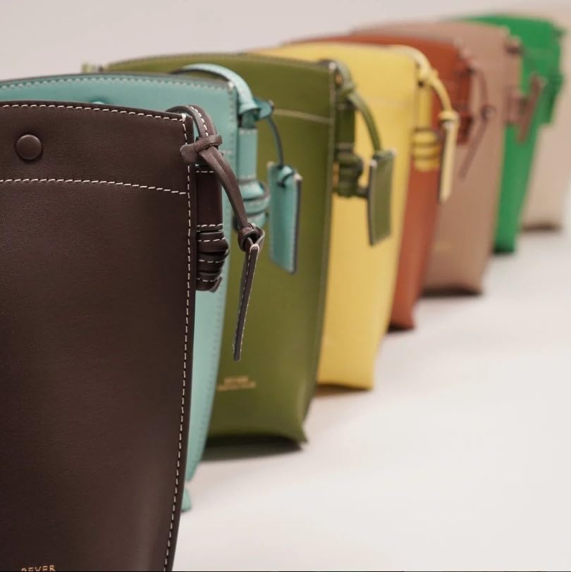 Rever Rubin Phone Crossbody Sling Bag, Leather, Fits Phone, Cards, Essentials | Phone - color: Mint (Teal)