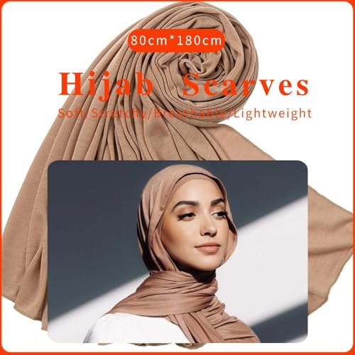 Nonbongoy Head Wraps for Black Women Stretch Headwraps Large Hair Wraps Hijab Scarves for Muslim Head Scarf Turban Headbands - color: 1-camel Headwrap