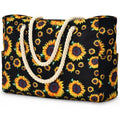 Becokan Beach Bag Large Beach Tote Bag for Women Waterproof Sandproof Swim Pool Bag With Zipper - color: Sunflower