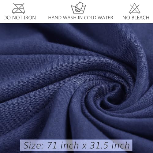 Head Wraps for Black Women African Head Wrap Lightweight for Women Long Plain Turban Hair Scarf Scarves - color: 1 Pc-navy Blue