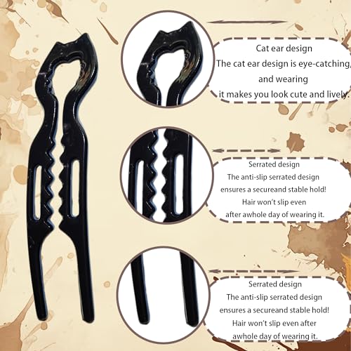 3PCS Prestige French Hair Pins Serrated Anti-Slip Design, Curved Angle for Better Head Fit, New Elegant Hair Accessories for Women, Suitable for All Hair Types
