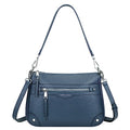 Over Earth Soft Genuine Leather Crossbody Bags for Women Medium Shoulder Purses Hobo Handbags with Multi Pockets - color: 03-indigo Blue