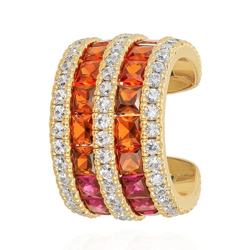 MEVECCO Ear Cuff Non Piercing for Women 18K Gold Plated Dainty Ear Cuff Earring Stacks Cartilage Clip On Wrap Huggie Minimalist Fake Piercings Open Hoops Jewelry Gifts - style: multicolor