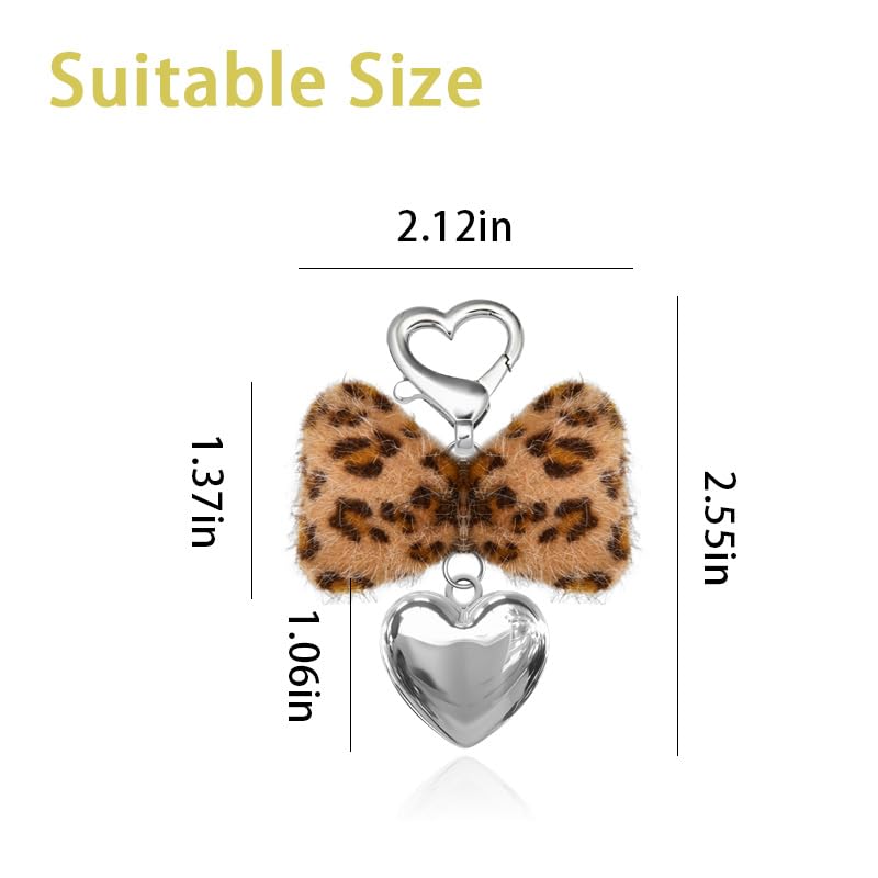 Leopard Faux Fur Keychain for Purse Charms for Handbags Leopard Plush Key Chain for Car Keys - color: Color 7