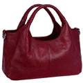 Iswee Genuine Leather Shoulder Bags Purses and Handbags for Women Satchel Designer Cross Body Hobo Medium Size Tote - color: Wine