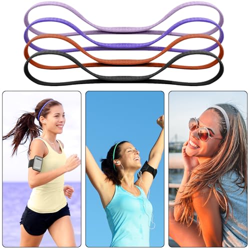 Duufin 20 Pieces Elastic Sport Headbands for Women Men Girls Non Slip Workout Headband Colorful Thin Elastic Headbands, 13 Colors - color: Neutral Color
