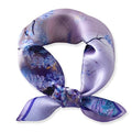 Ciormis 100% Mulberry Silk Scarf-Women's 21''/27''Square Silk Hair Head Scarf Neckerchief with Gift Packaged - color: 21''x 21''-style 11-purple Flower