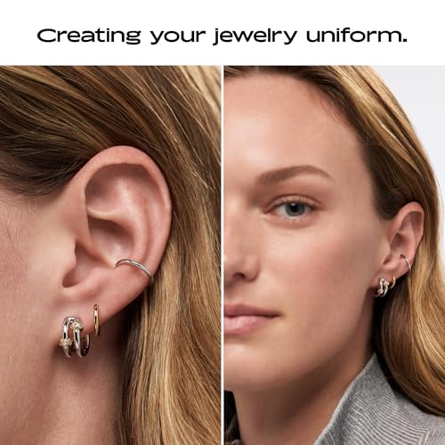 Ana Luisa Double Hoop Earrings for Women - 14K Gold Plated & Silver Rhodium Huggie Hoops - Hypoallergenic, Water-Resistant, Tarnish-Free, Small, Dainty & Trendy Two Hoop Earring Styles for Daily Wear - color: Two Tone Cyrus, size: Small