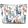 Cute Makeup Bag for Purse Canvas Waterproof Funny Cosmetic Bags for Women Zipper Travel Toiletry Pouch-Alpaca Makeup Bags - color: Alpaca Makeup Bags