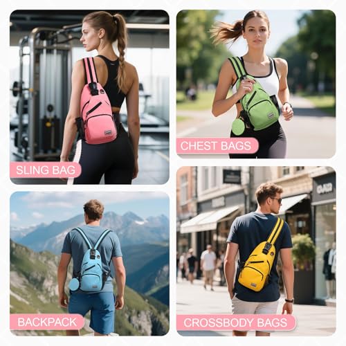 Convertible Sling Bag with Coin Pocket, 7.9" Tablet Crossbody Mini Backpack with Headphone Jack Casual Pack for Women Men Travel, Pink - color: Pink, size: Small
