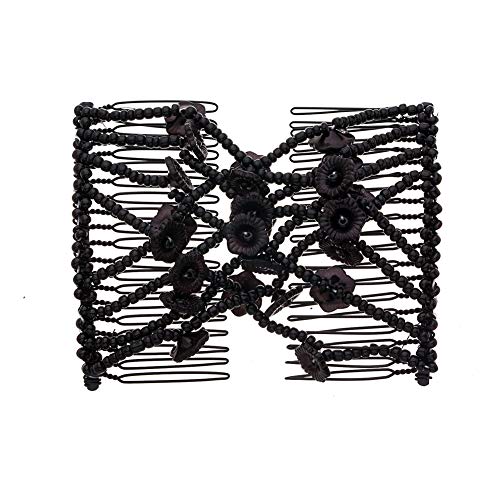 3Pcs Easy Combs Women Girls DIY Hair Styling Accessories Magic Double Slide Stretchy Flower Combs Hair Clip Hairpins