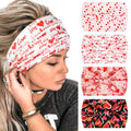 Huachi 4 Packs Valentine Headbands for Women Wide Knotted Valentine Heart Headbands Trendy Love Head Bands for Women’s Hair Large Bandana Hairbands Valentines Gifts Hair Accessories - color: Valentine