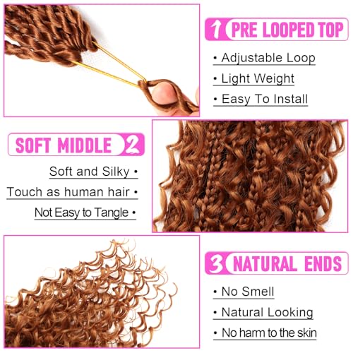 Goddess Boho Box Braids Crochet Hair-8 Packs 18 Inch Crochet Box Braids for Black Women Pre Looped (#30, 18 Inch (Pack of 8)) - color: #30, size: 18 Inch (Pack of 8)