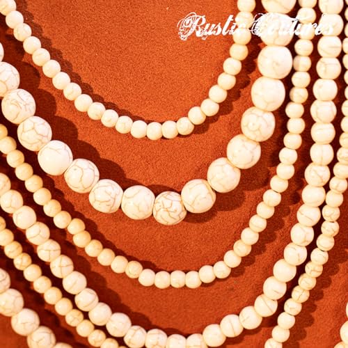Montana West Rustic Couture's Western Jewelry Set for Women Cowgirl Vintage Western Necklace Earring - color: J-White