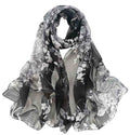 Xyueanlo Fashion Scarves for Women Lightweight Elegant Scarf Sunscreen Wraps Shawls - color: Peony Black