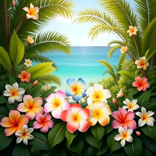 10Pcs 7cm Multicolor Hawaii Plumeria Flower Clips, Artificial Tropical Flower Hair Accessories for Wedding, Beach Party, Artificial Hair Clips and Barrettes