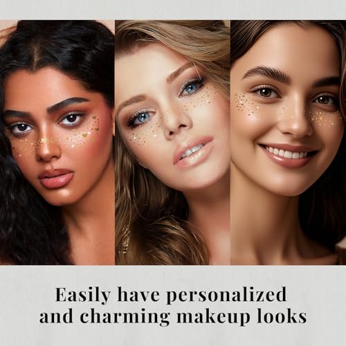 24pcs Glitter Freckles Makeup Patches-Gold-Face Speckle, Sparkle Speckles Patches for Women, Cute Golden Fake Freckles, Glitter Freckle Face Tattoo, Accessories for Musical Festival - color: 24Pack-Golden