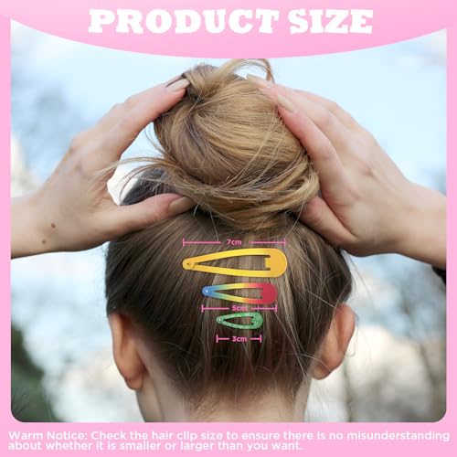 Snap Hair Clips for Women Girls, Funtopia 40 Pcs 7cm / 2.8 Inch Long No Slip Metal Hair Clips, Large Snap Hair Barrettes Hairpins for Thick Hair (Mixed color) - color: a.Multi-colored