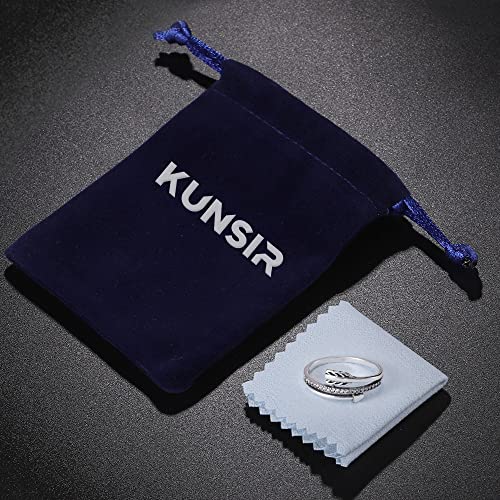 KUNSIR 925 Sterling Silver Rings Classic Cubic Zirconia Eternity Promise Statement Anniversary Wedding Bands Engagement Rings for Women Infinity Forever Love Ring Size 7-9 - style: 1-Encircling Arrow Ring