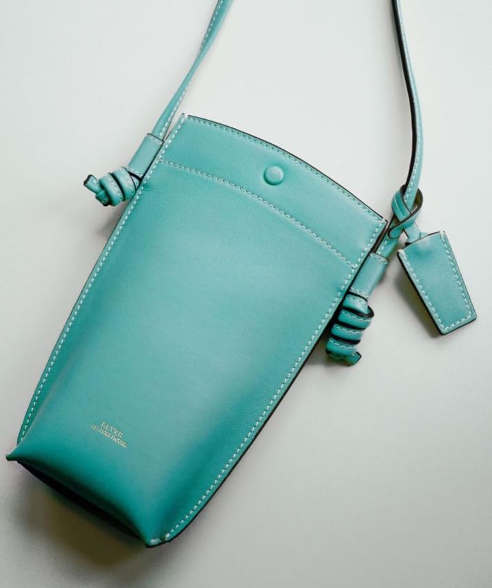 Rever Rubin Phone Crossbody Sling Bag, Leather, Fits Phone, Cards, Essentials | Phone - color: Mint (Teal)