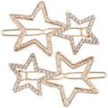 Star Hair Clips, 2 Pack 5cm Alloy Gold Metal Star Hair Clip for Women, Y2K Hair Accessories, Cute Stars Shaped Hair Clips for Daily Styling, Aesthetic Hair Clip Stars