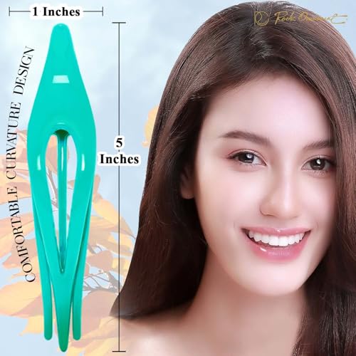 RC ROCHE 6 Pcs Flat French Claw Hair Clips For Women Thick Curly Hair Barrettes Duckbill Concord Side Slide Extra Hold Curved Eyelet Strong Hold Grip, Medium Pastel Multicolor - color: Candy