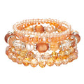 Noessla Beaded Boho Stretch Bracelet Colorful Stackable Crystal Beads Bracelets Trendy Costume Jewelry Mothers Day Gifts for Women - color: 21-Orange