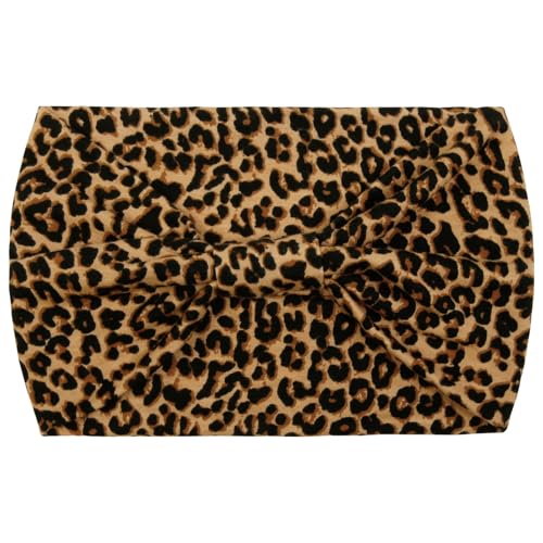 Huachi Wide Headbands for Women Black Stylish Head Wraps Boho Thick Hairbands Large African Leopard Printed Sport Yoga Turban Headband Hair Accessories (Pack of 4) - color: Solid Color & Leopard Printed