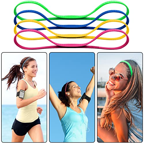 Duufin 20 Pieces Elastic Sport Headbands for Women and Girls - Non Slip Grip Headbands in 20 Colors - Ideal for Volleyball, Tennis, Yoga, Basketball, Walking, Exercise, Running - color: Fashion Color
