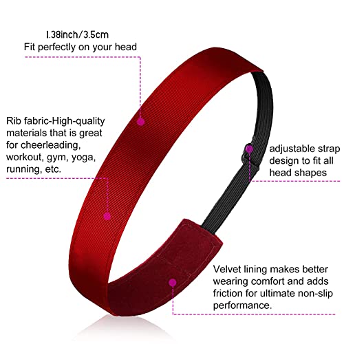 Sintege 8 Pcs Woman Elastic Headband Adjustable Non Slip Velvet Lined Headbands Solid Color Boho Hair Bands for Women Sport Yoga Work Makeup Stylish Hairband(Classic Style) - color: Classic Style