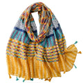 WZX Boho Scarf for Women, 70"x35" Large Lightweight Shawl Wrap for Travel, Sun Protection, Office & All-Season Wear - color: 017
