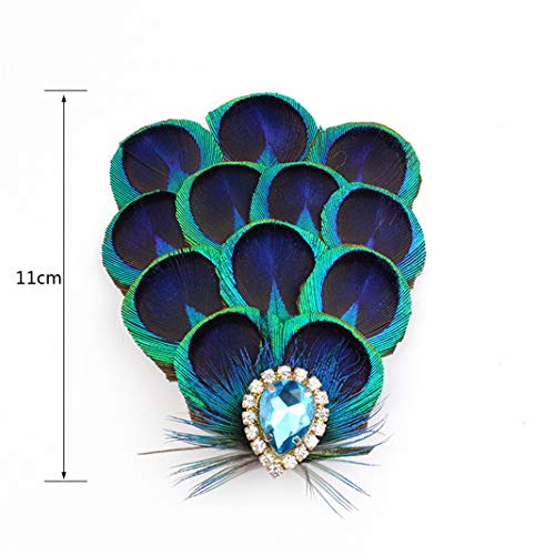 Fascinator Peacock Feather Hair Clips Flapper Headband Art Deco 20's Accessories for Women - color: 07green