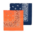 Levi’s All-Gender Multi-Purpose Bandana Gift Set – Headband, Wrap, Face & Neck Coverage - color: Navy/Orange, size: Pack 2